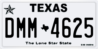 TX license plate DMM4625