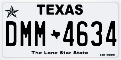 TX license plate DMM4634