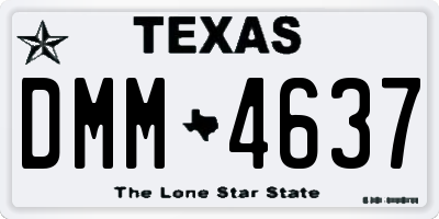 TX license plate DMM4637