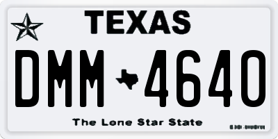 TX license plate DMM4640