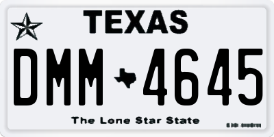 TX license plate DMM4645