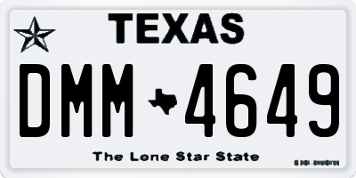 TX license plate DMM4649