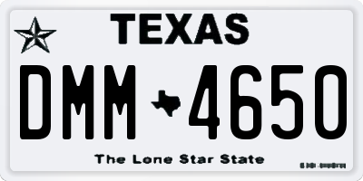 TX license plate DMM4650