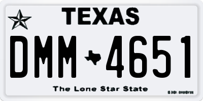 TX license plate DMM4651