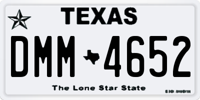 TX license plate DMM4652