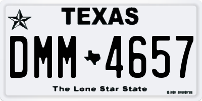 TX license plate DMM4657