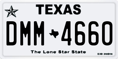 TX license plate DMM4660