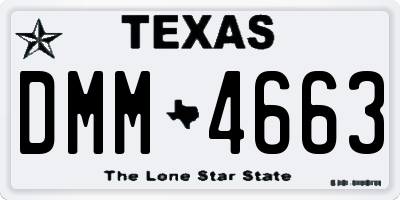 TX license plate DMM4663