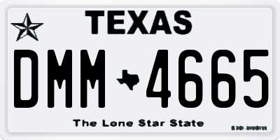 TX license plate DMM4665