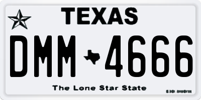 TX license plate DMM4666