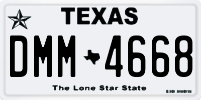 TX license plate DMM4668