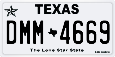 TX license plate DMM4669