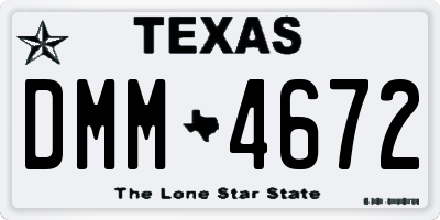 TX license plate DMM4672