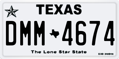 TX license plate DMM4674