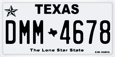 TX license plate DMM4678