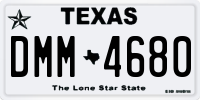 TX license plate DMM4680