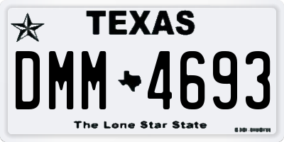 TX license plate DMM4693