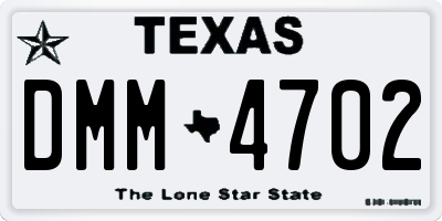 TX license plate DMM4702