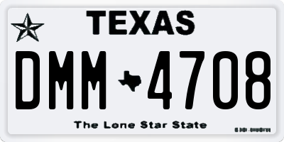 TX license plate DMM4708