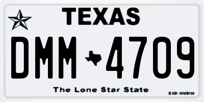 TX license plate DMM4709