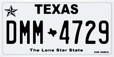 TX license plate DMM4729