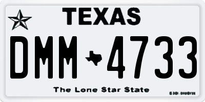 TX license plate DMM4733