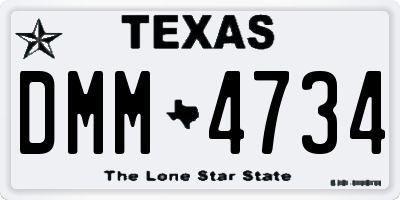 TX license plate DMM4734