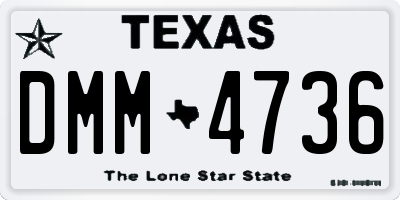 TX license plate DMM4736