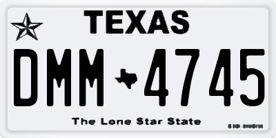 TX license plate DMM4745