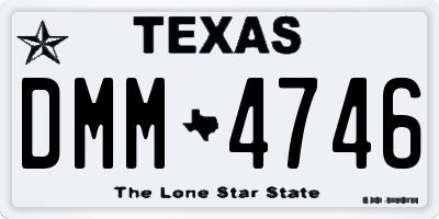 TX license plate DMM4746