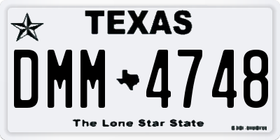 TX license plate DMM4748