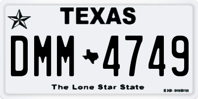 TX license plate DMM4749