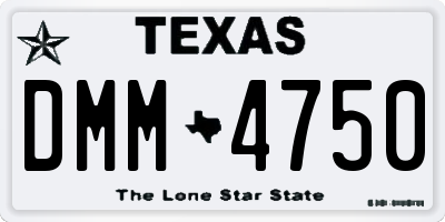TX license plate DMM4750