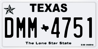 TX license plate DMM4751