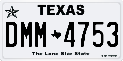 TX license plate DMM4753