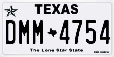 TX license plate DMM4754