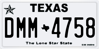 TX license plate DMM4758