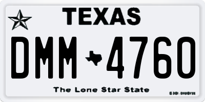 TX license plate DMM4760