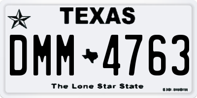 TX license plate DMM4763