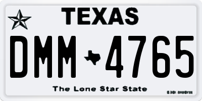 TX license plate DMM4765