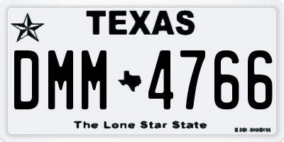 TX license plate DMM4766
