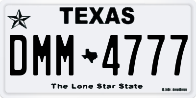 TX license plate DMM4777