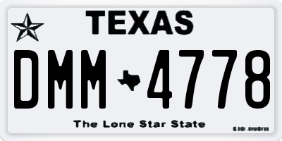 TX license plate DMM4778