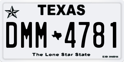TX license plate DMM4781