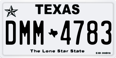 TX license plate DMM4783