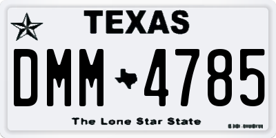TX license plate DMM4785