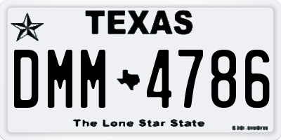 TX license plate DMM4786