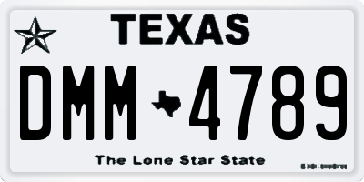 TX license plate DMM4789