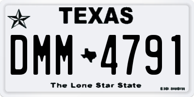 TX license plate DMM4791