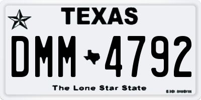 TX license plate DMM4792